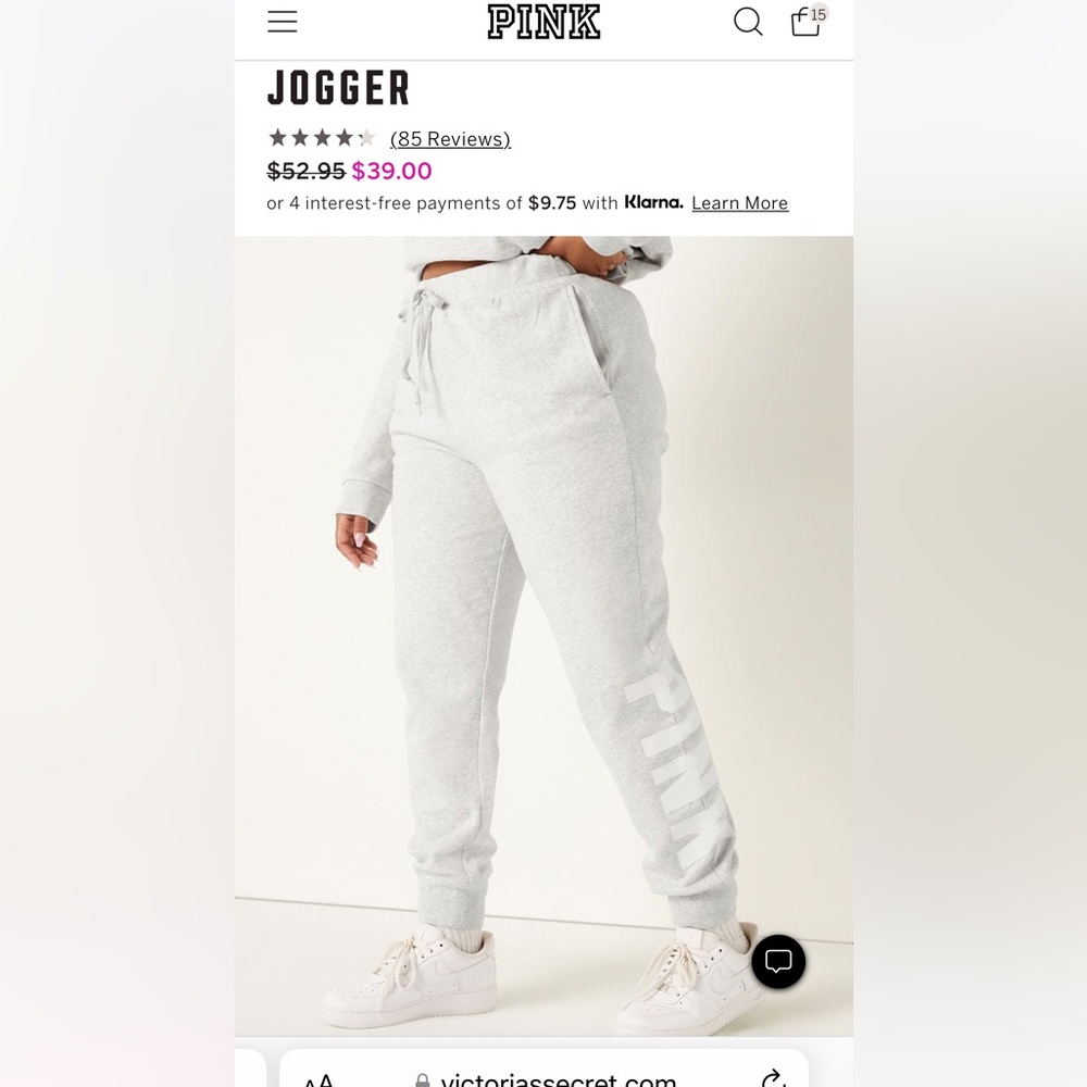 PINK Victoria’s Secret Heather gray joggers